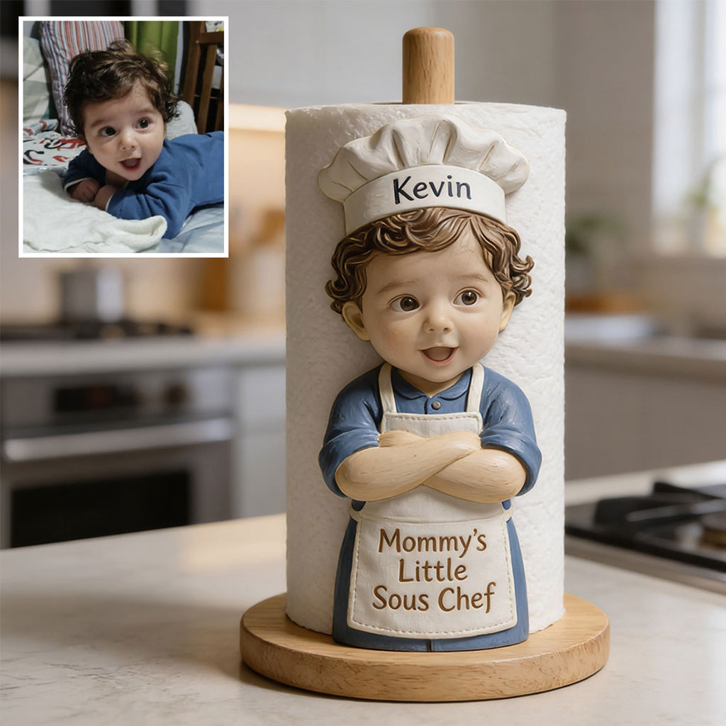 World's Best Sous Chef - Personalized Kid Paper Towel Stand