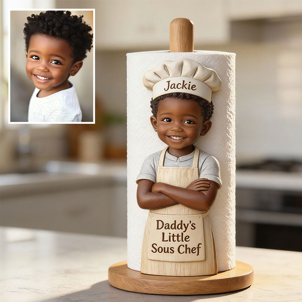 World's Best Sous Chef - Personalized Kid Paper Towel Stand