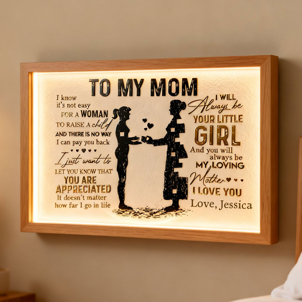 To My Mom - Personalized Mother LED Light Acrylic Sign