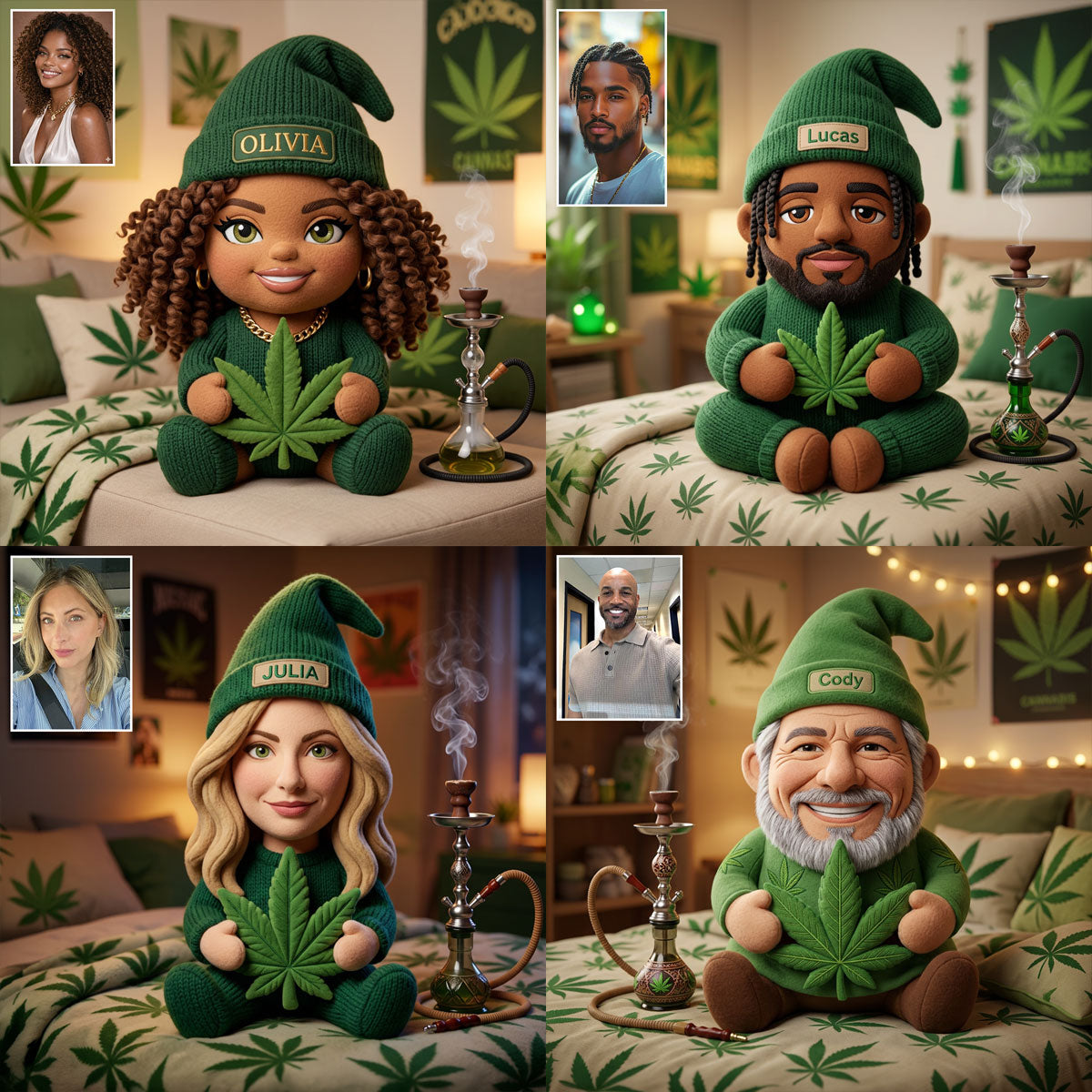 Stoner - Personalized Weed Premium Faux Fur Pillow