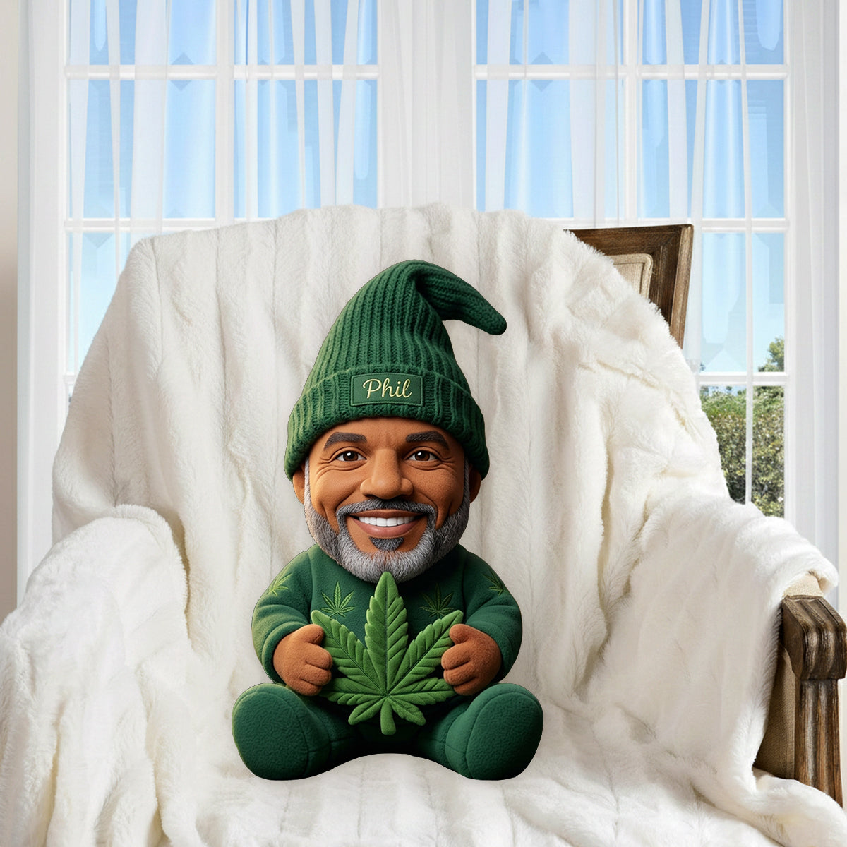 Stoner - Personalized Weed Premium Faux Fur Pillow