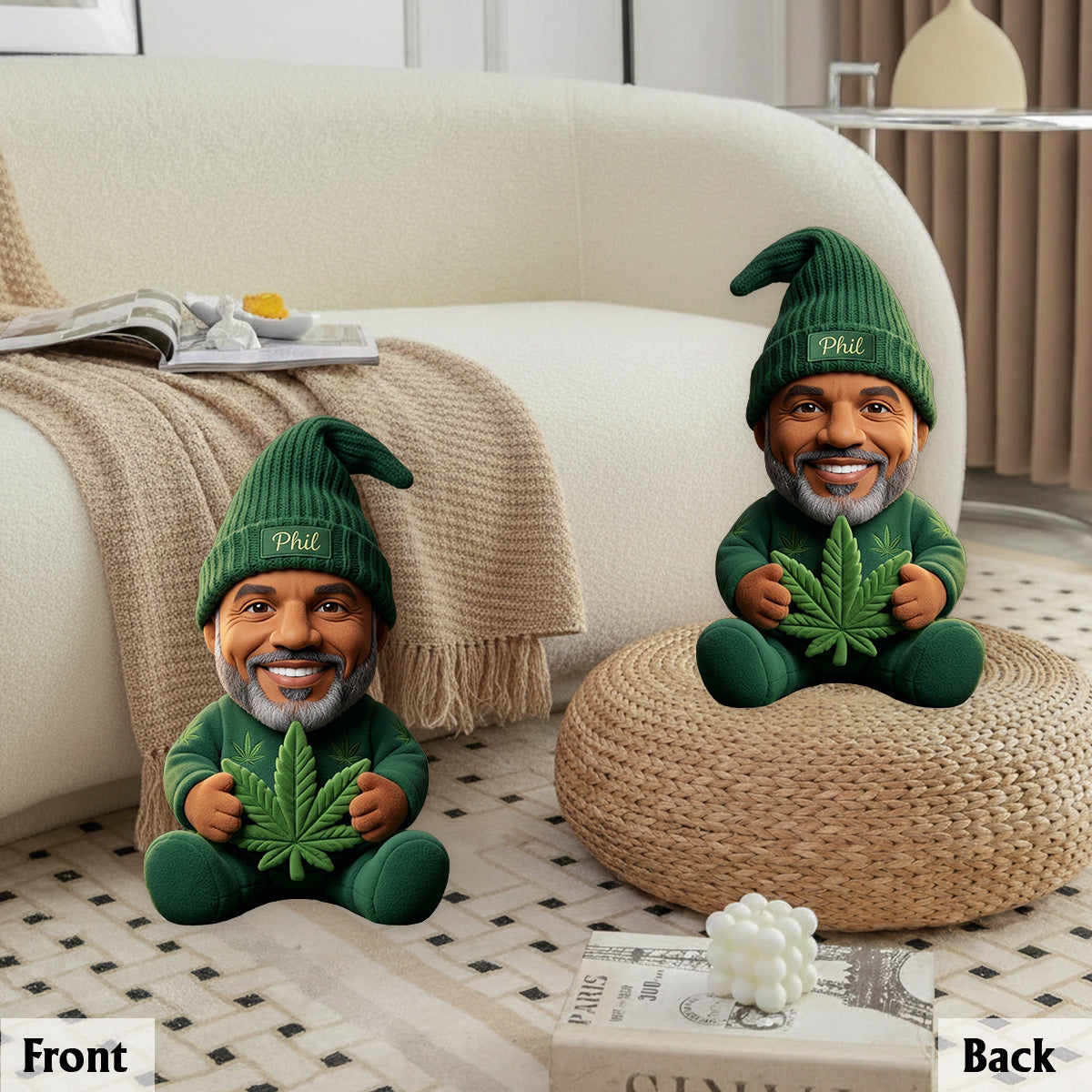 Stoner - Personalized Weed Premium Faux Fur Pillow