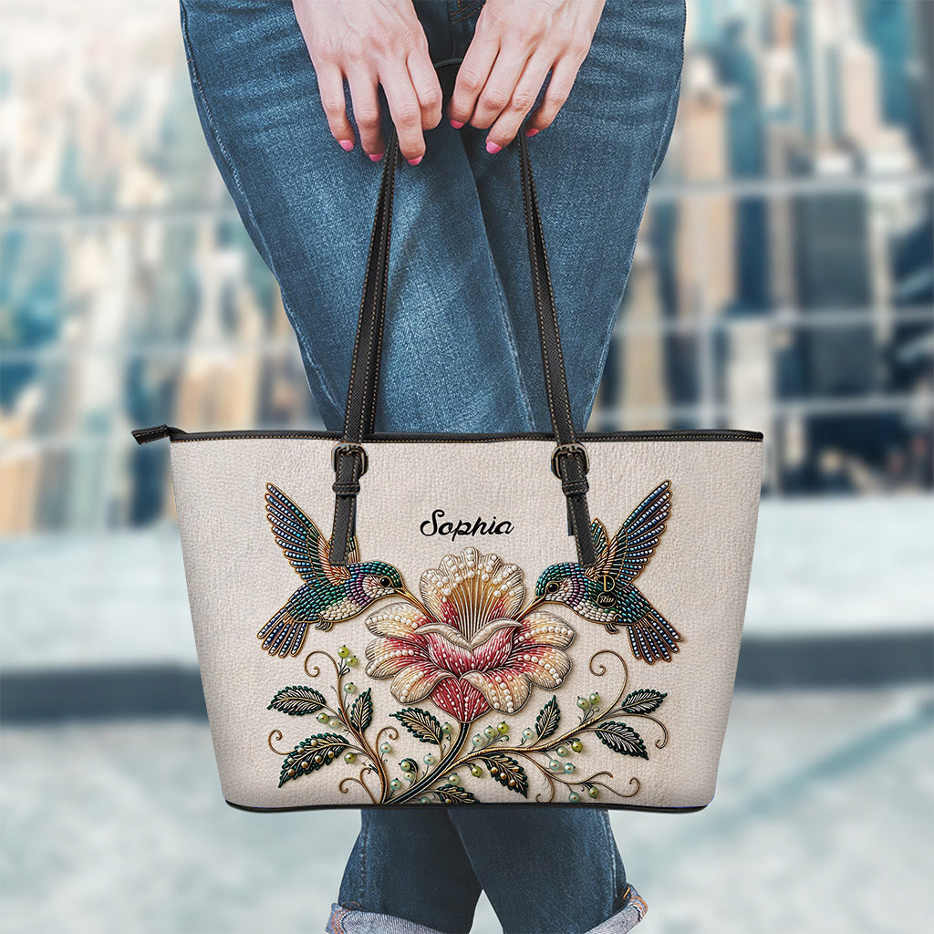 Love Hummingbird - Personalized Hummingbird Leather Bag