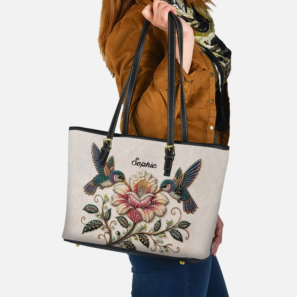 Love Hummingbird - Personalized Hummingbird Leather Bag