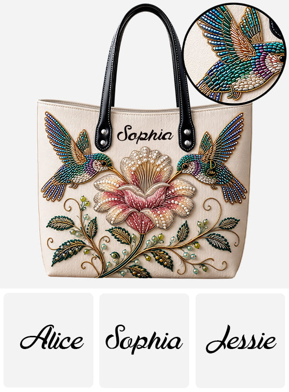 Love Hummingbird - Personalized Hummingbird Leather Bag