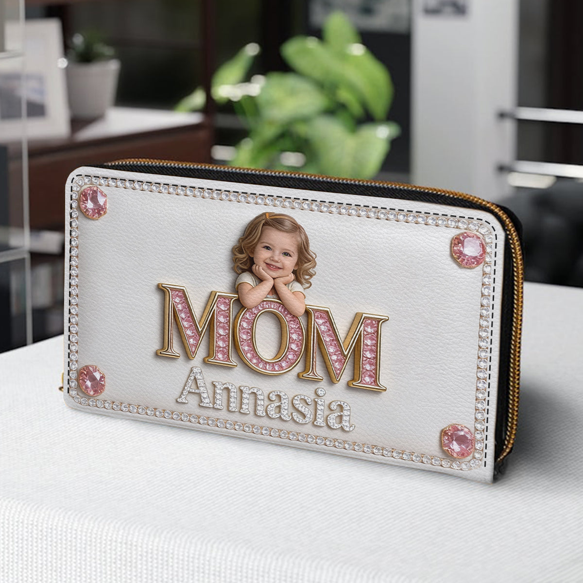 Mother's Day Gift, Custom From Any Photo - Personalized Mother Leather Long Wallet