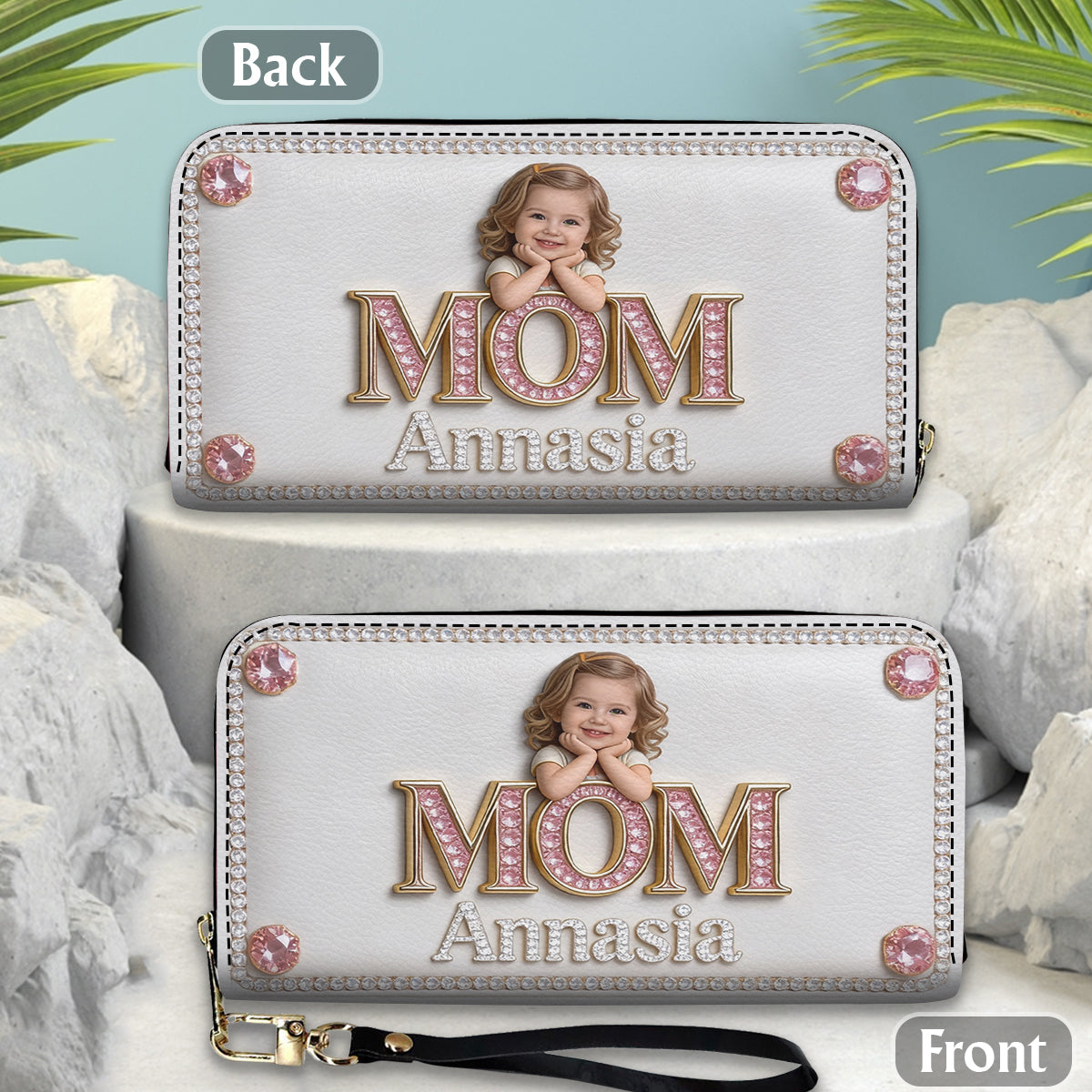 Mother's Day Gift, Custom From Any Photo - Personalized Mother Leather Long Wallet