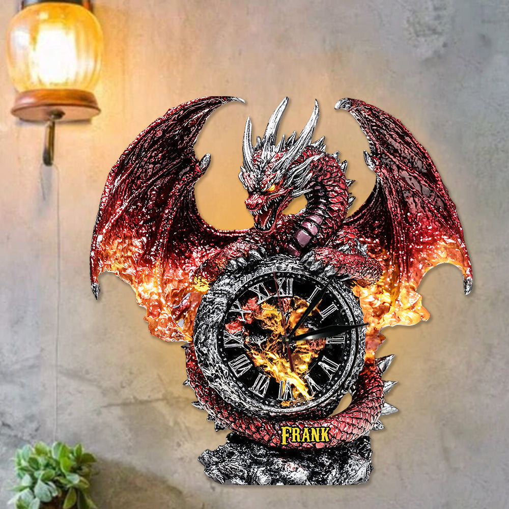 The Magic Of Dragon - Personalized Dragon LED Light Wall Clock