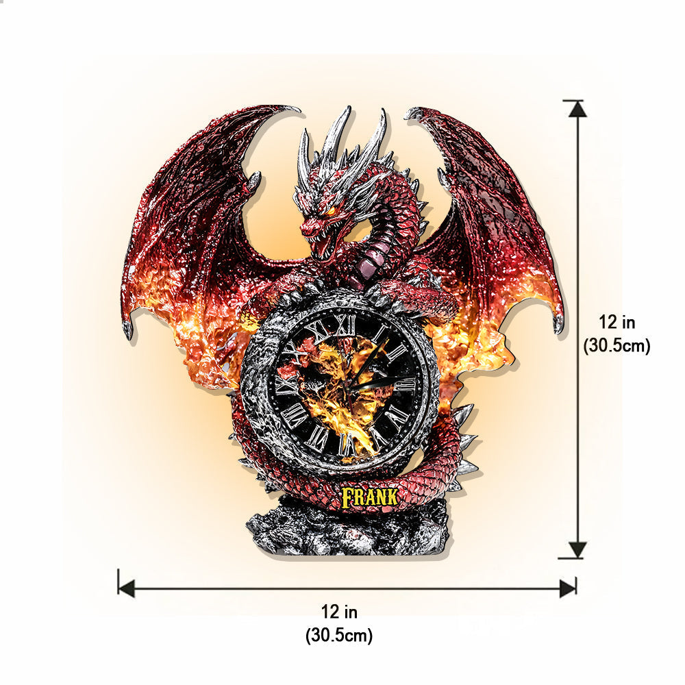 The Magic Of Dragon - Personalized Dragon LED Light Wall Clock