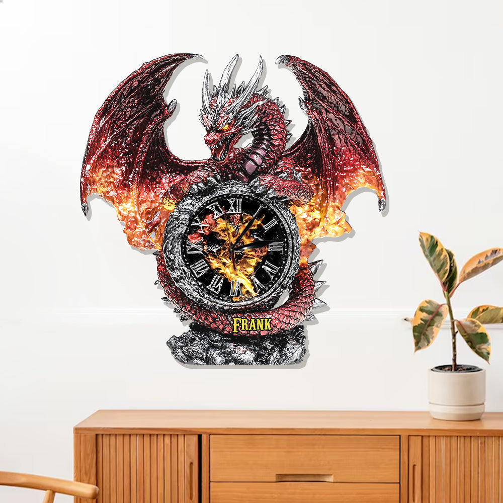 The Magic Of Dragon - Personalized Dragon LED Light Wall Clock