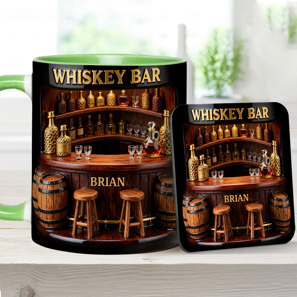 Whiskey Bar - Personalized Whisky Accent Mug & Coaster
