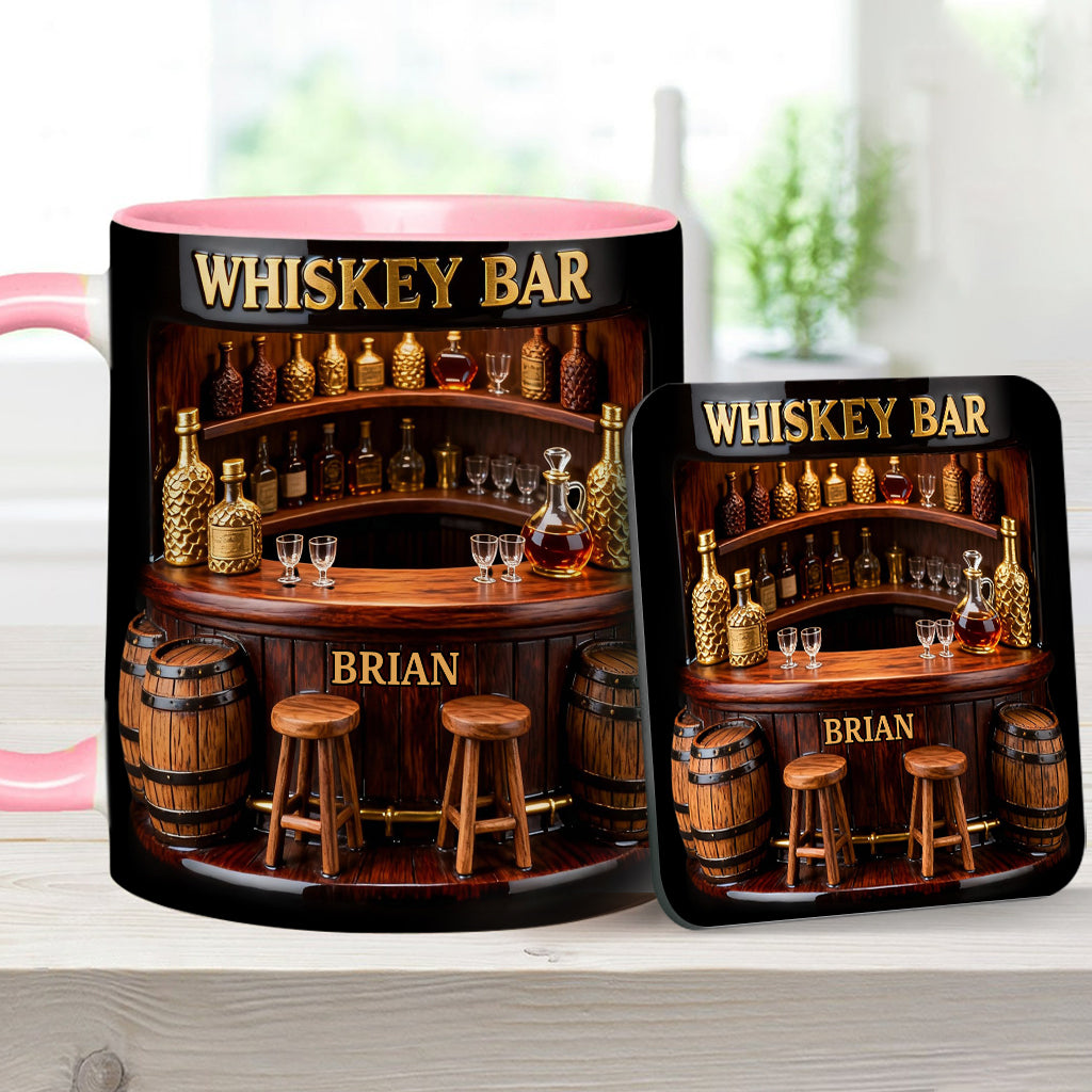 Whiskey Bar - Personalized Whisky Accent Mug & Coaster