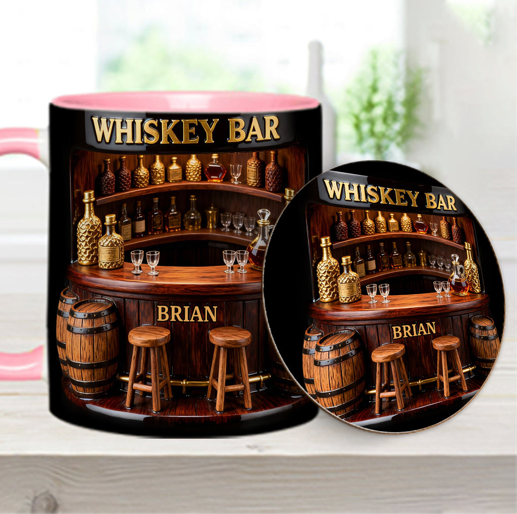 Whiskey Bar - Personalized Whisky Accent Mug & Coaster
