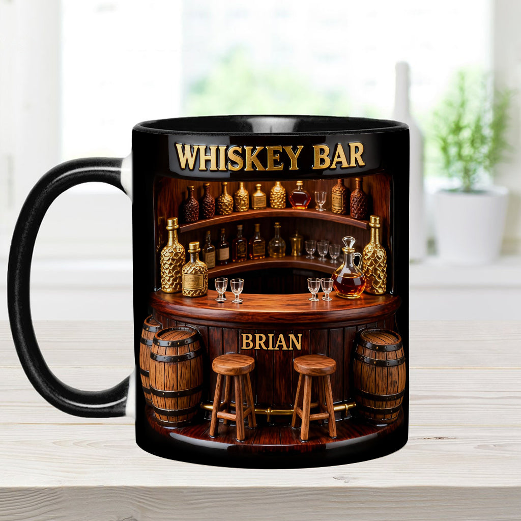 Whiskey Bar - Personalized Whisky Accent Mug & Coaster