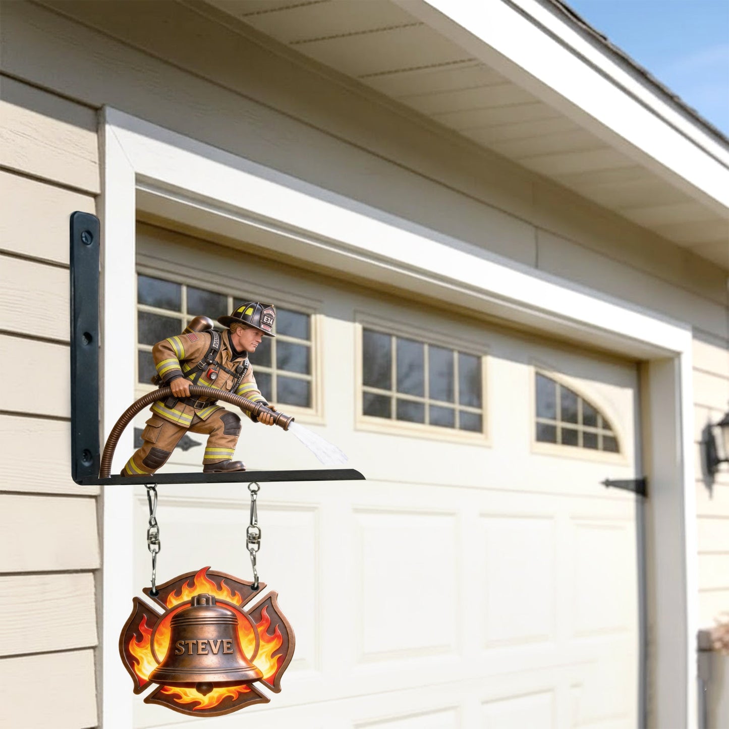 Proud Firefighter - Personalized Firefighter Wooden Wall Mount Sign
