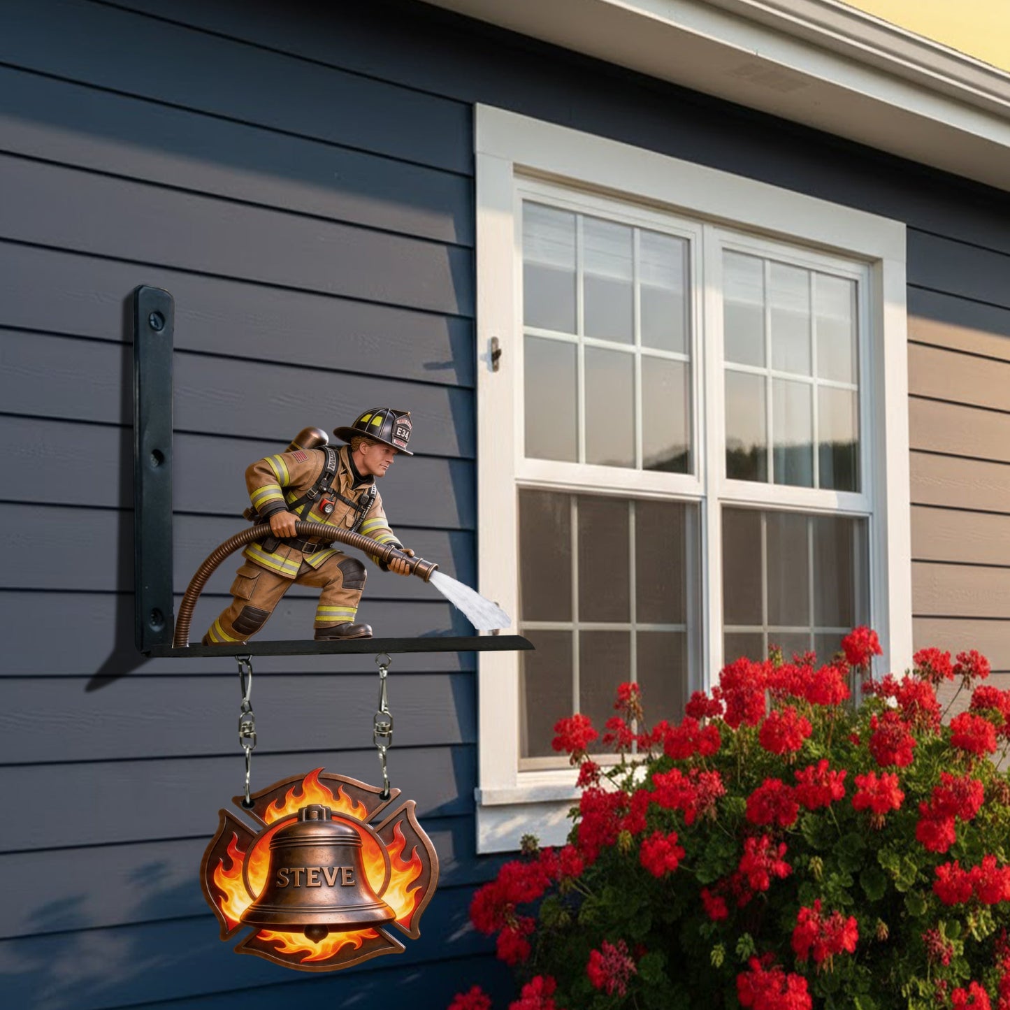 Proud Firefighter - Personalized Firefighter Wooden Wall Mount Sign