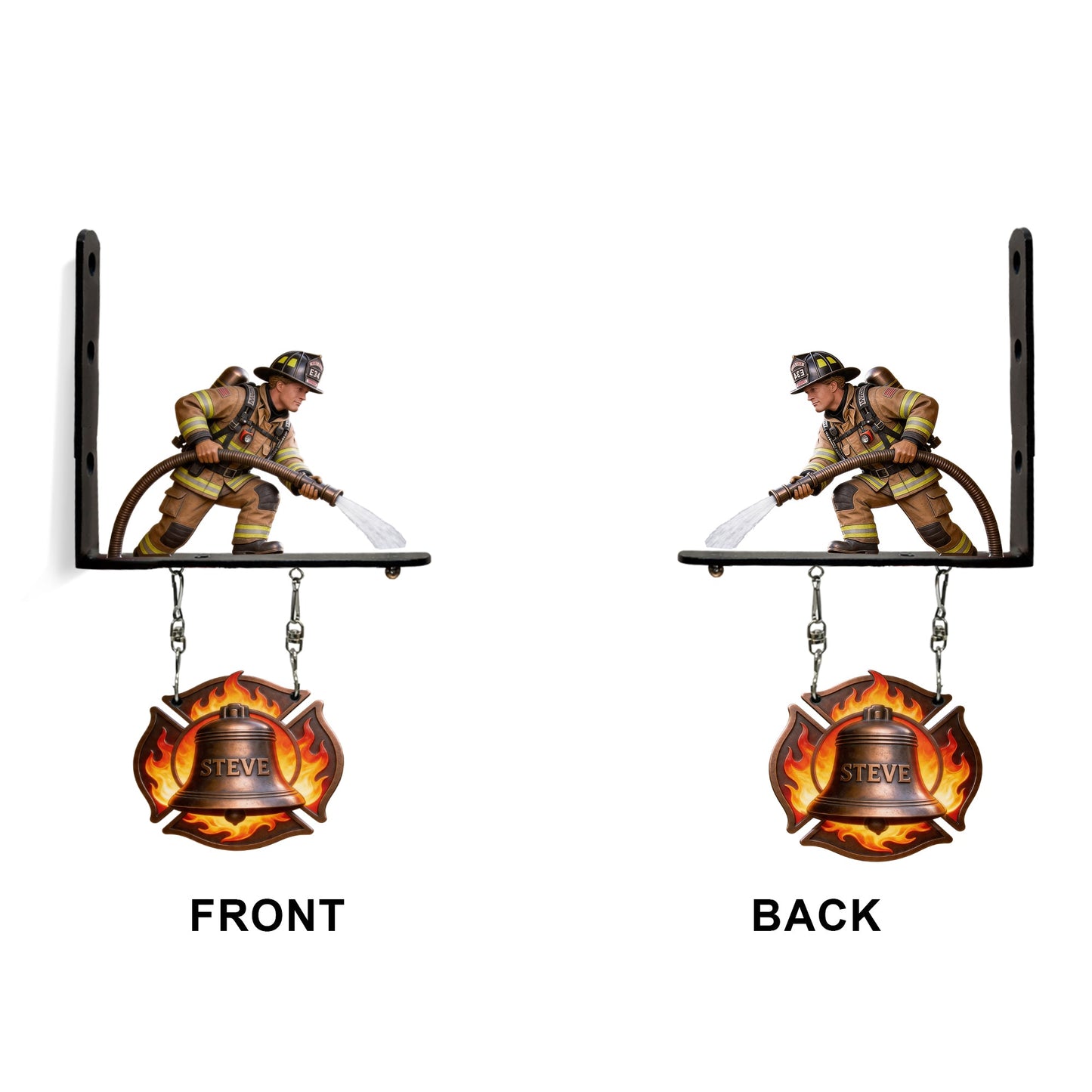 Proud Firefighter - Personalized Firefighter Wooden Wall Mount Sign
