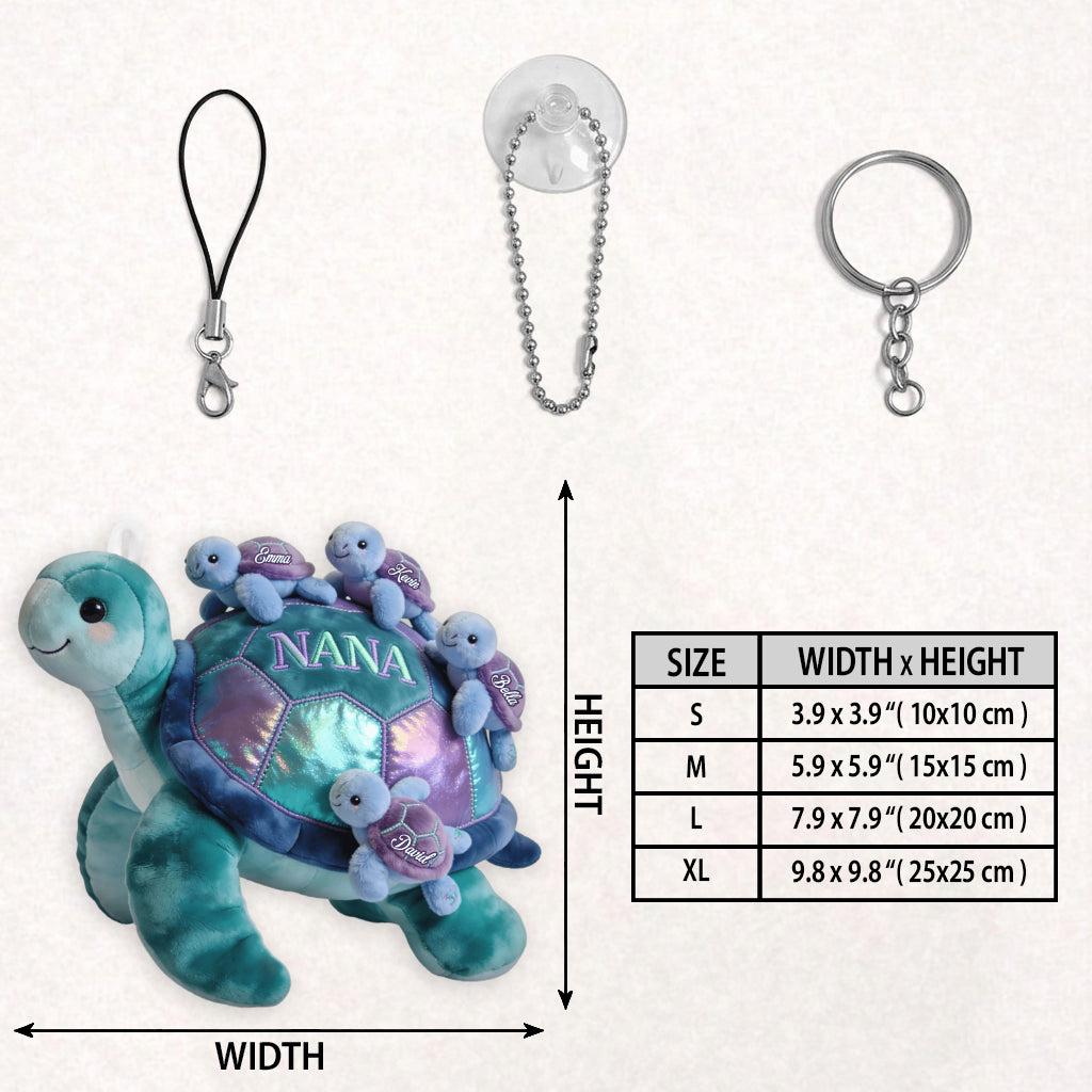 Nana Turtle - Personalized Grandma Plush Keychain