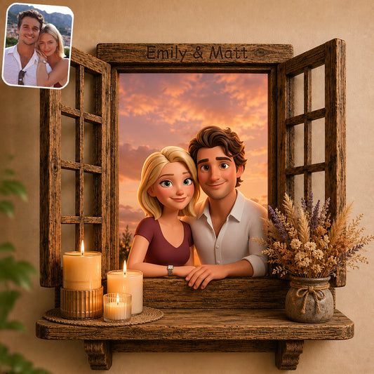 You & Me Couple Gift - Personalized Couple Wooden Floating Shelf