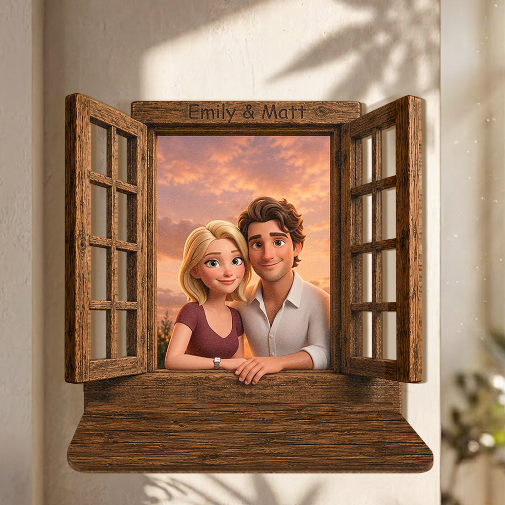 You & Me Couple Gift - Personalized Couple Wooden Floating Shelf
