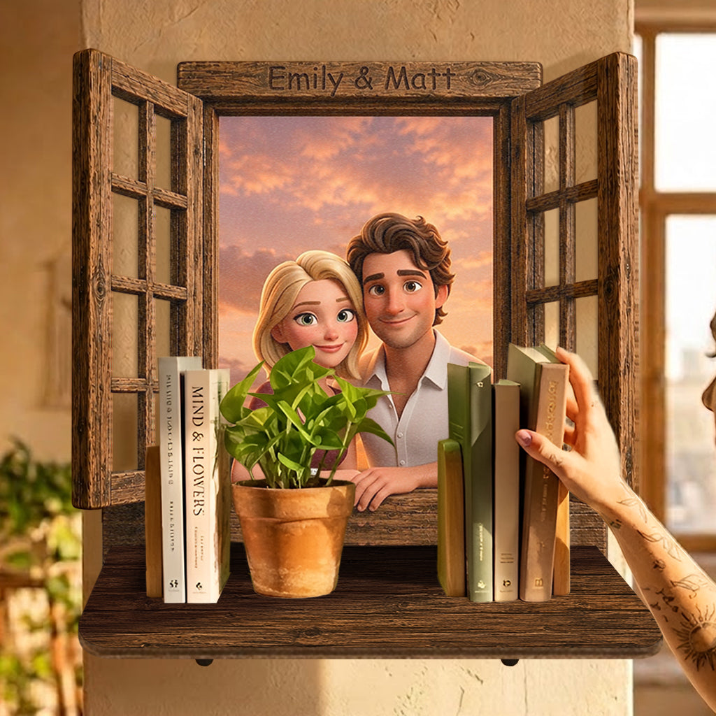 You & Me Couple Gift - Personalized Couple Wooden Floating Shelf