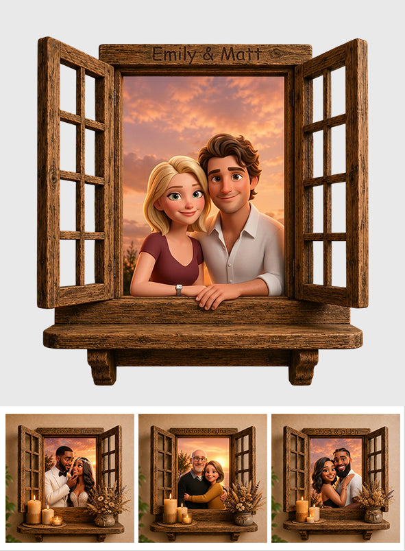 You & Me Couple Gift - Personalized Couple Wooden Floating Shelf