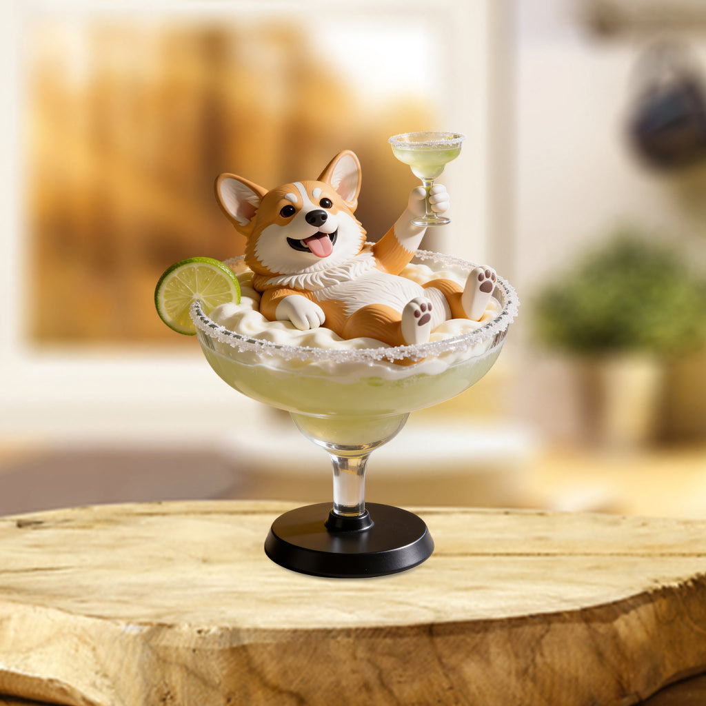 Personalized Dog Swimming In Cocktail, Wine, Whiskey - Personalized Dog Custom Shaped Acrylic Plaque