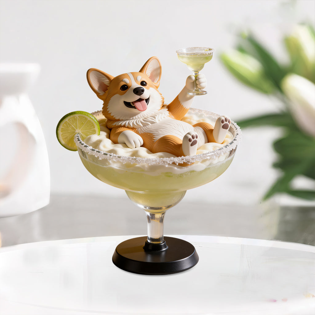 Personalized Dog Swimming In Cocktail, Wine, Whiskey - Personalized Dog Custom Shaped Acrylic Plaque