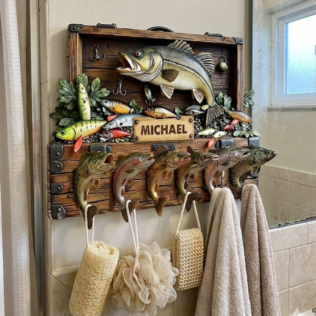 Reel Fun Perfect Gift For Fishing Lovers - Personalized Fishing Shaped Hanging Organizer