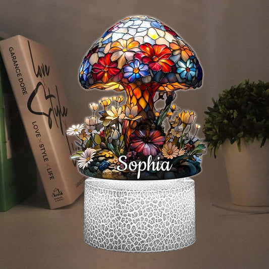 Magic Night - Personalized Mushroom Shaped Plaque Light Base