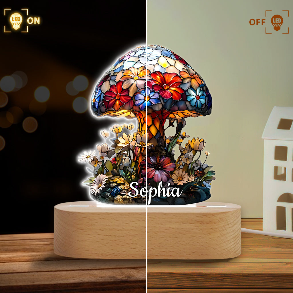 Magic Night - Personalized Mushroom Shaped Plaque Light Base