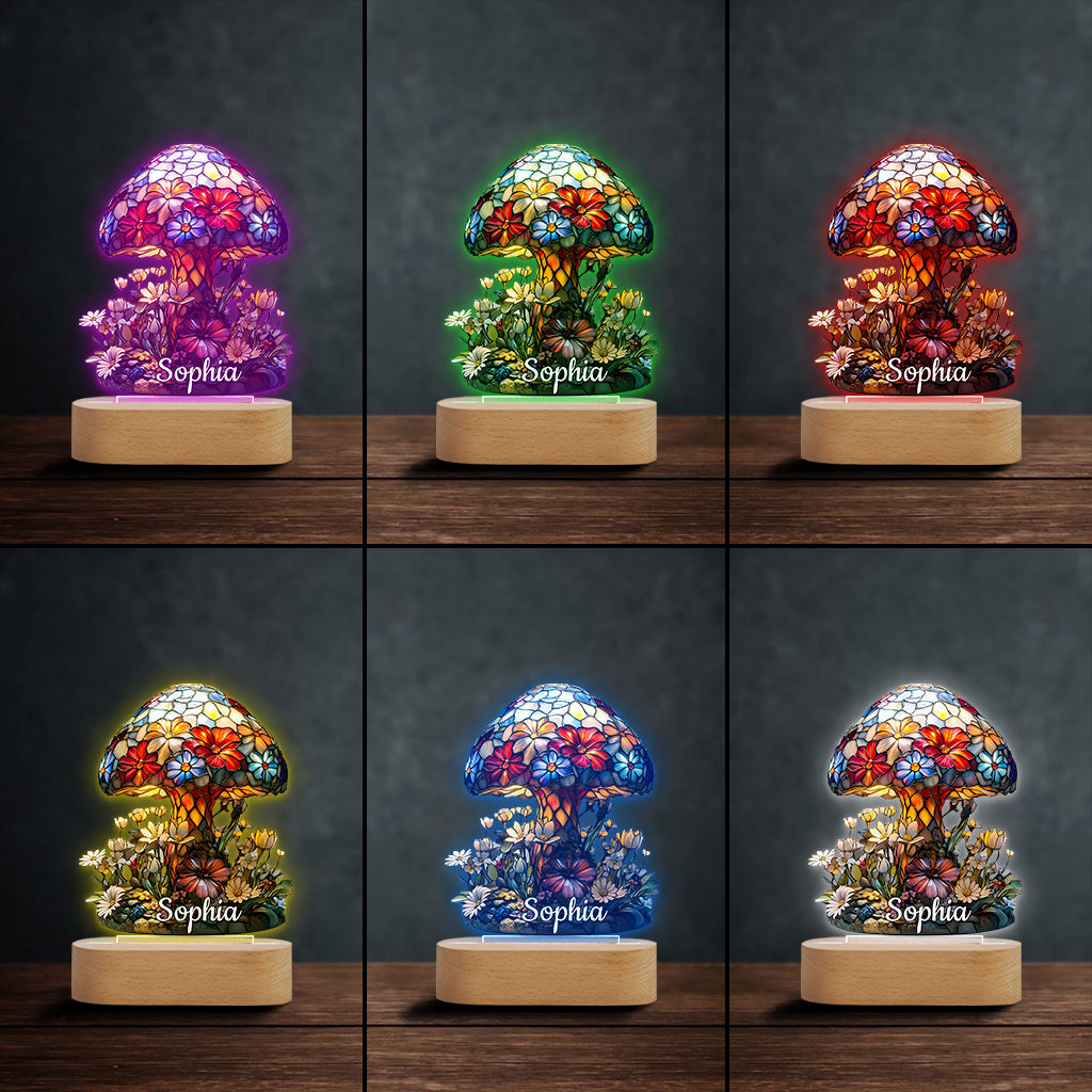 Magic Night - Personalized Mushroom Shaped Plaque Light Base