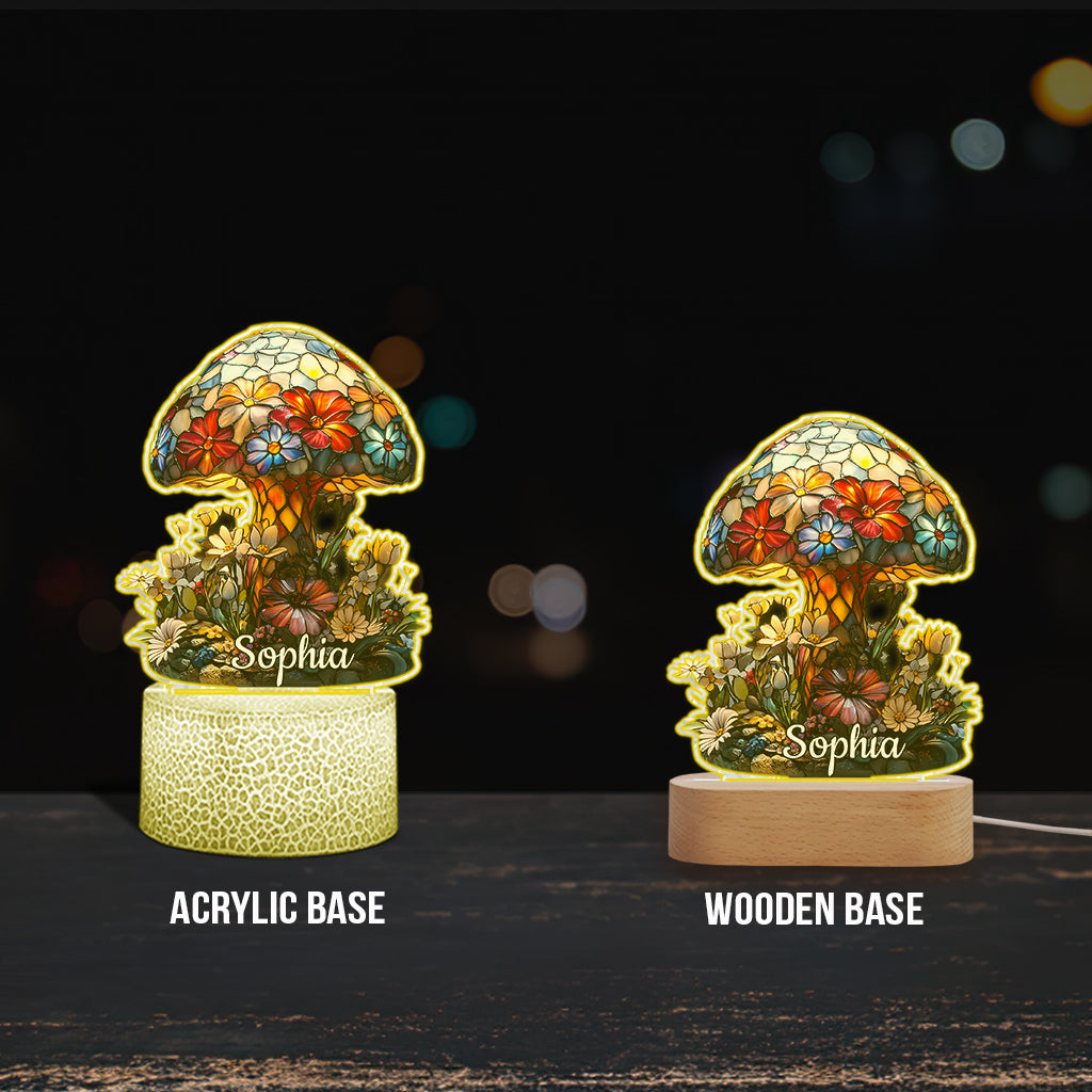 Magic Night - Personalized Mushroom Shaped Plaque Light Base
