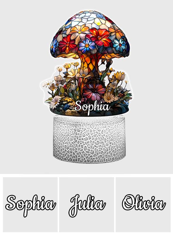 Magic Night - Personalized Mushroom Shaped Plaque Light Base