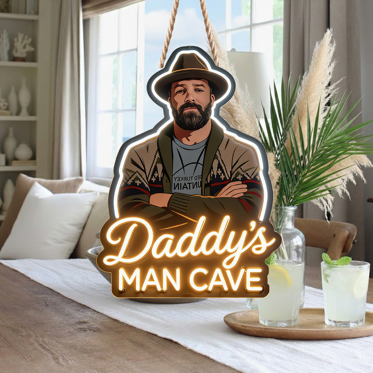 Man’s Signature Sign - Personalized Father LED Light Acrylic Sign