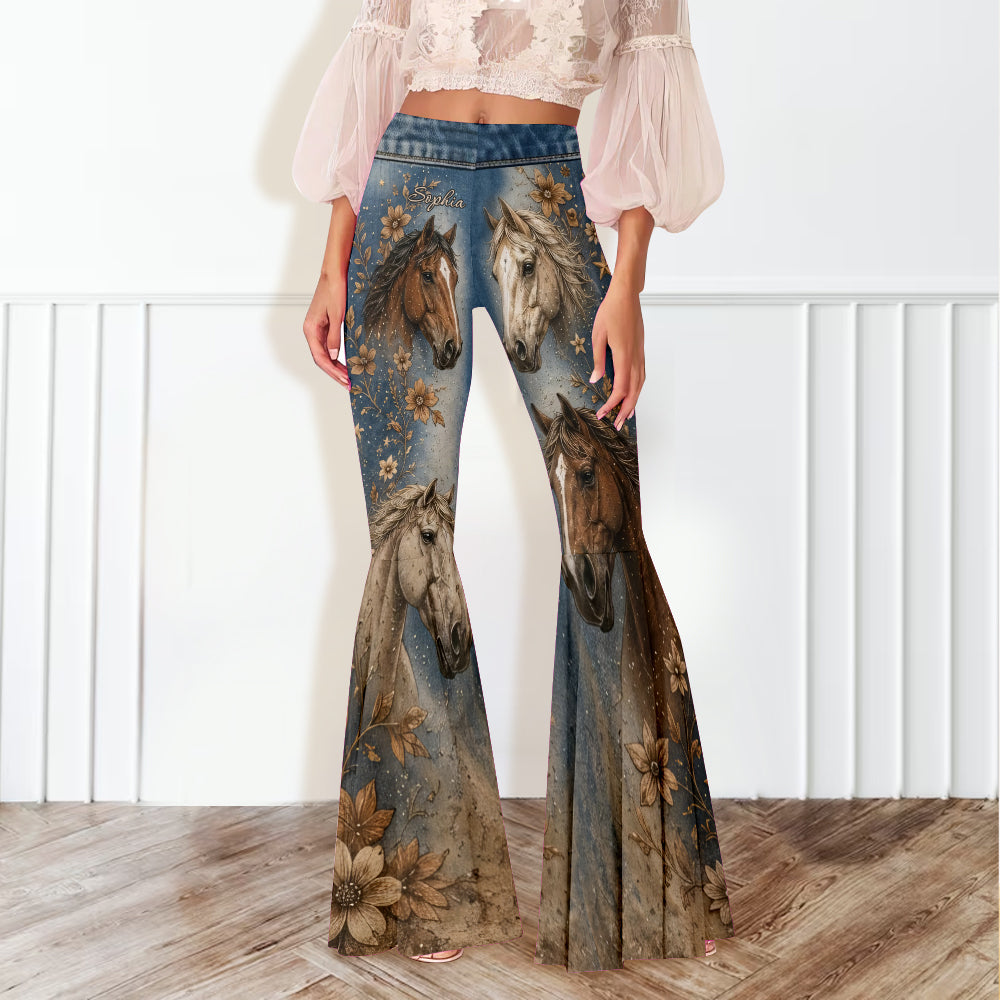 Love Horse - Personalized Horse Flare Leggings