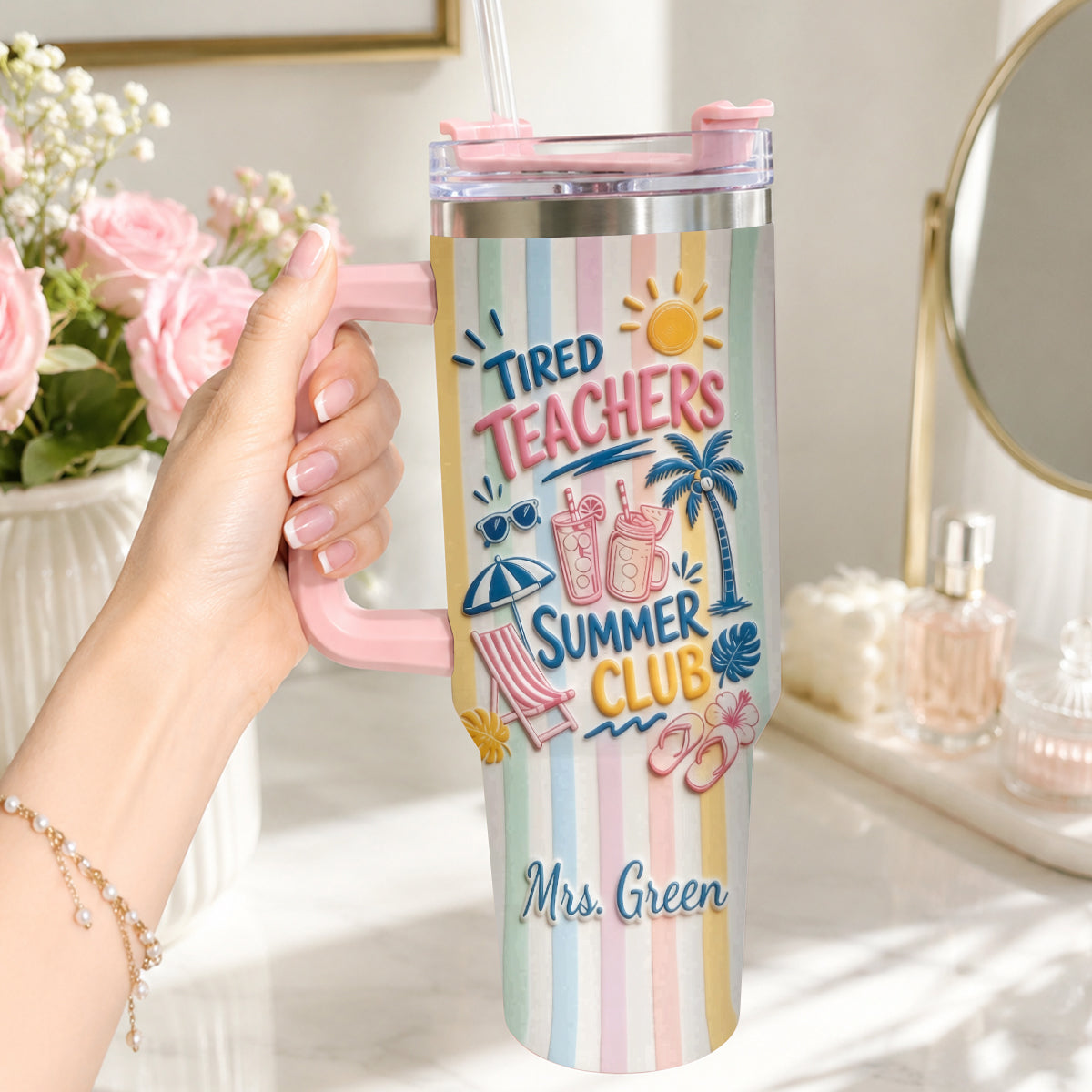 Teachers Off - Personalized Teacher Tumbler With Handle