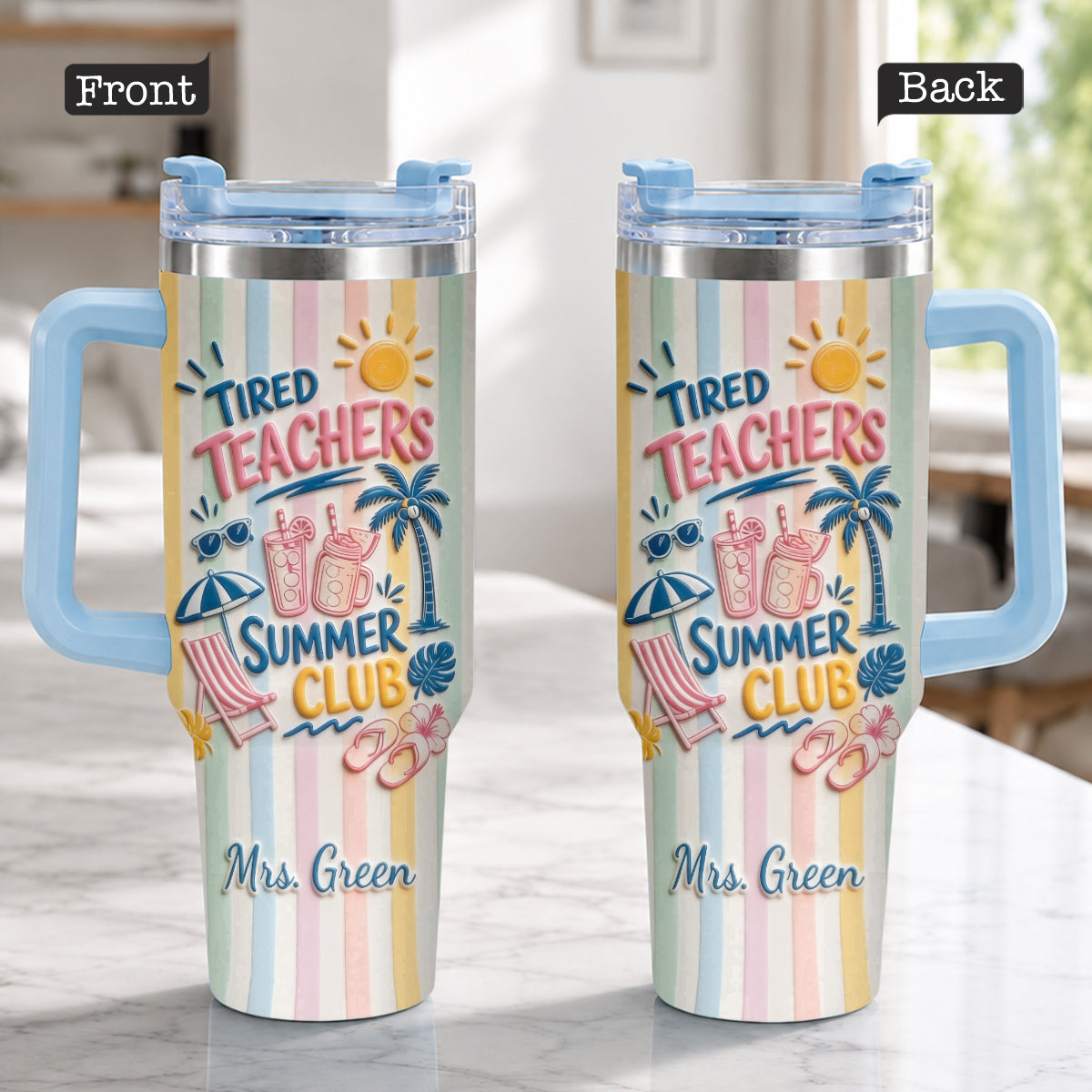 Teachers Off - Personalized Teacher Tumbler With Handle