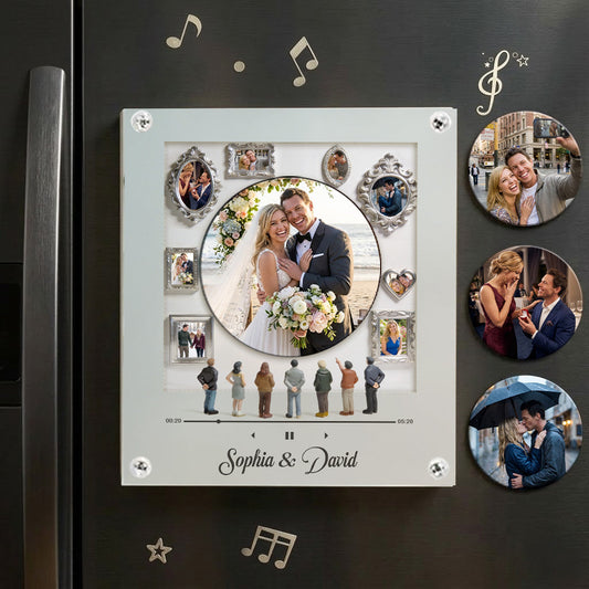 Museum Of Us With Music Song - Personalized Couple Rotating Music Magnet With Light