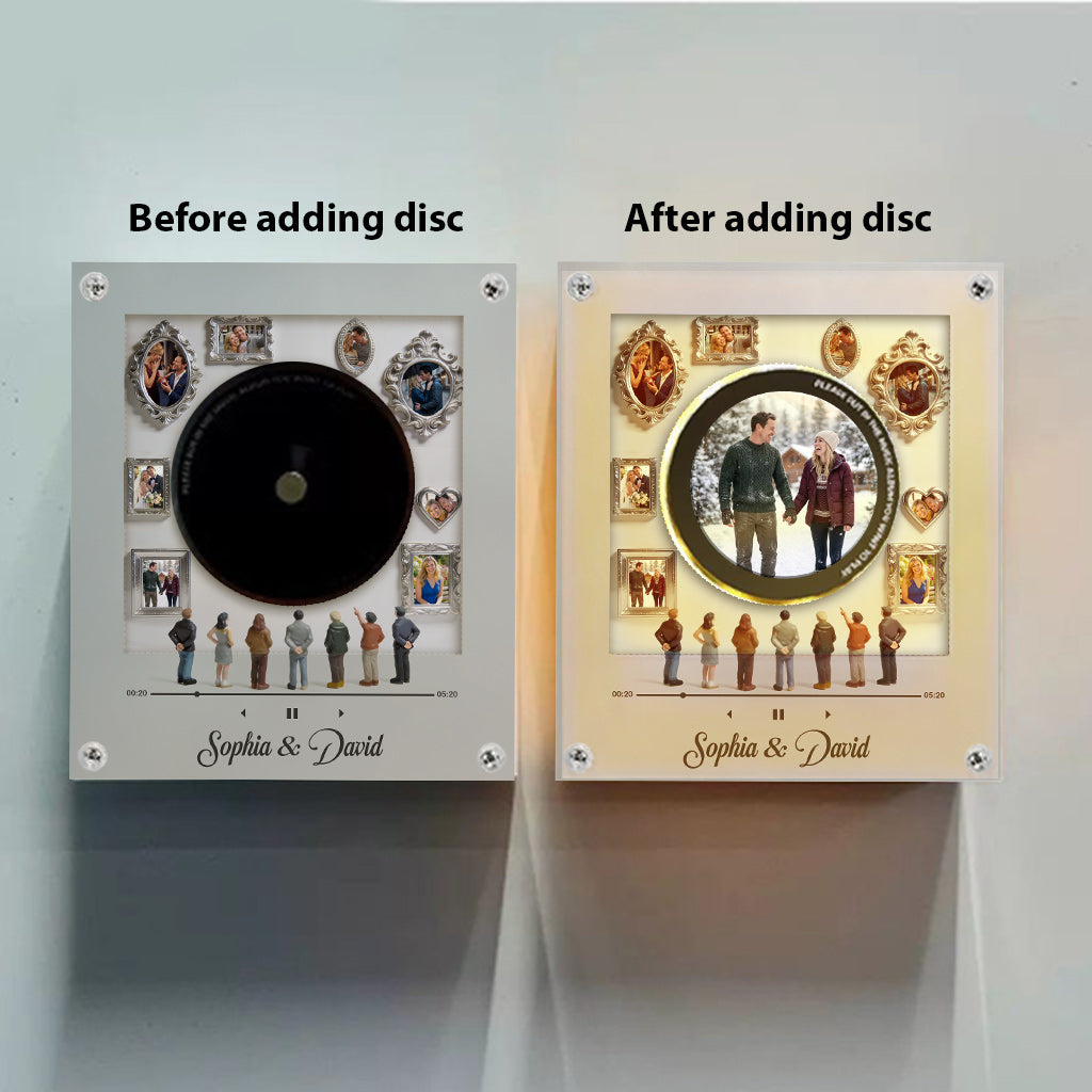 Museum Of Us With Music Song - Personalized Couple Rotating Music Magnet With Light