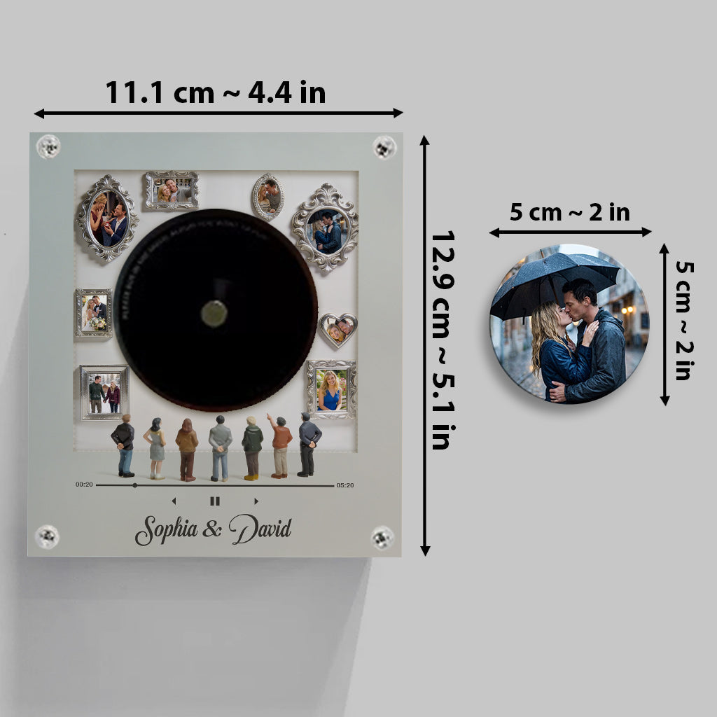 Museum Of Us With Music Song - Personalized Couple Rotating Music Magnet With Light