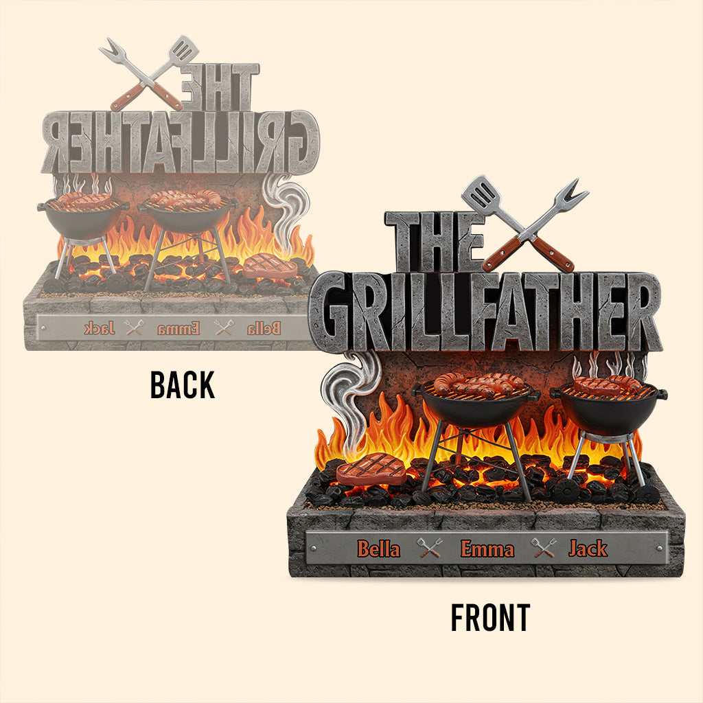 The Grillfather - Personalized Father Custom Shaped Acrylic Plaque
