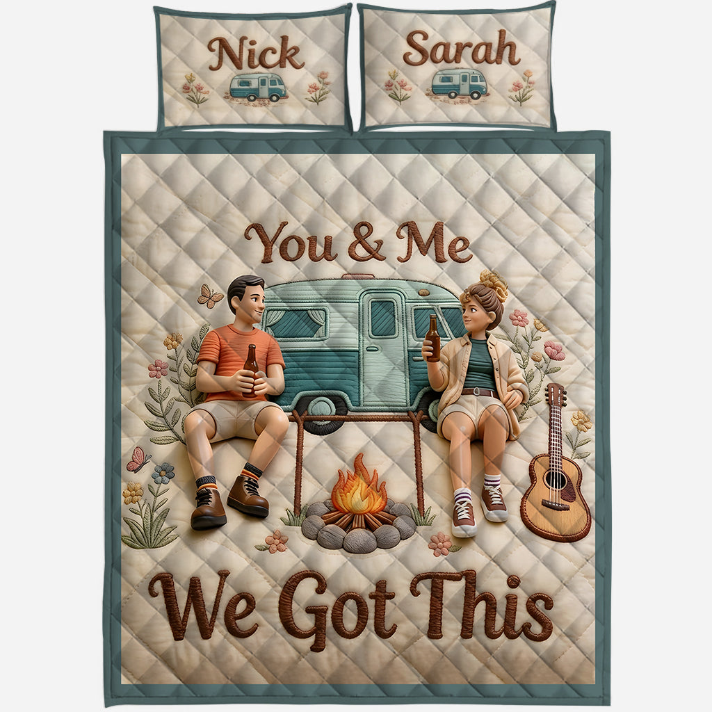 You & Me We Got This - Personalized Camping Quilt Set