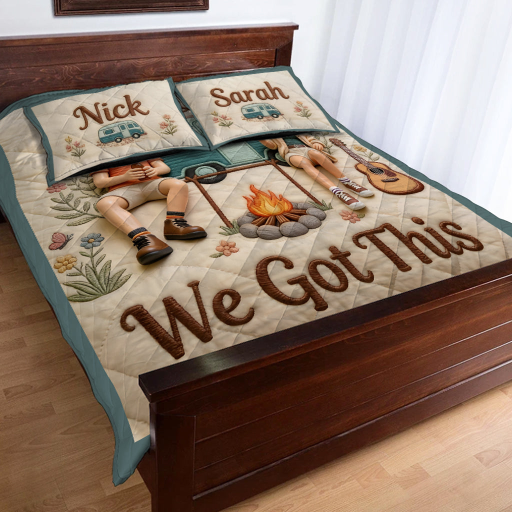 You & Me We Got This - Personalized Camping Quilt Set