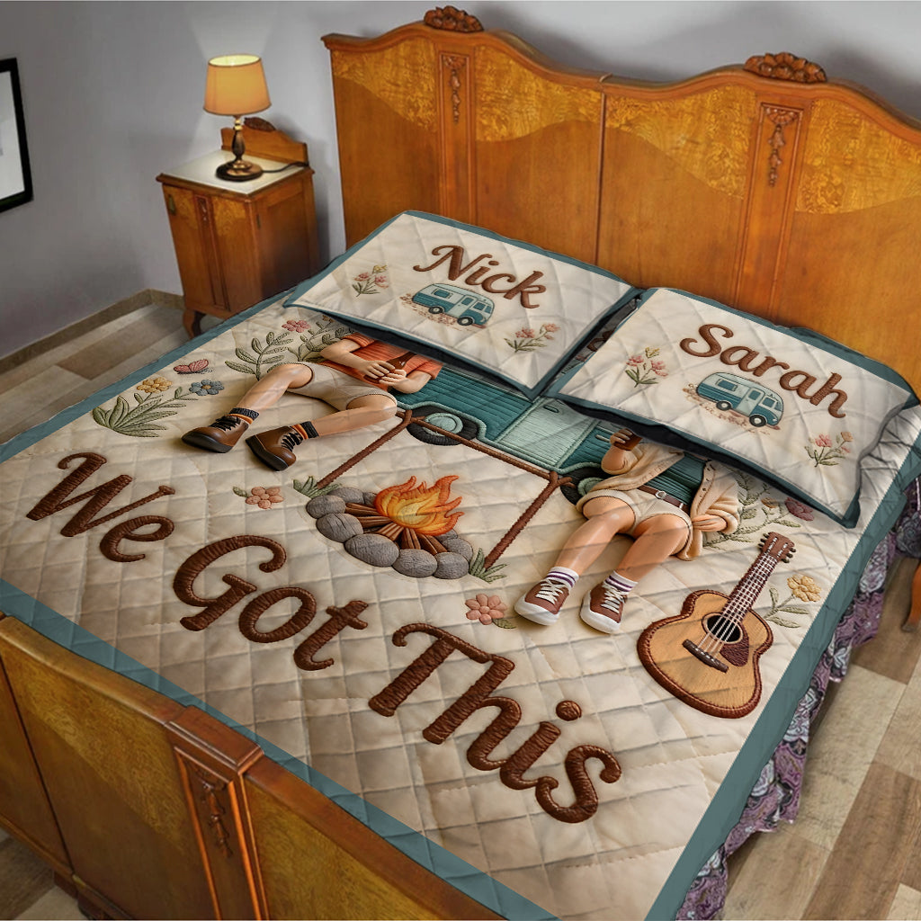 You & Me We Got This - Personalized Camping Quilt Set