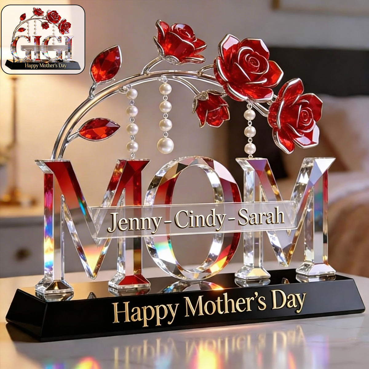 Mom Grandma Gift - Personalized Mother Custom Shaped Acrylic Plaque