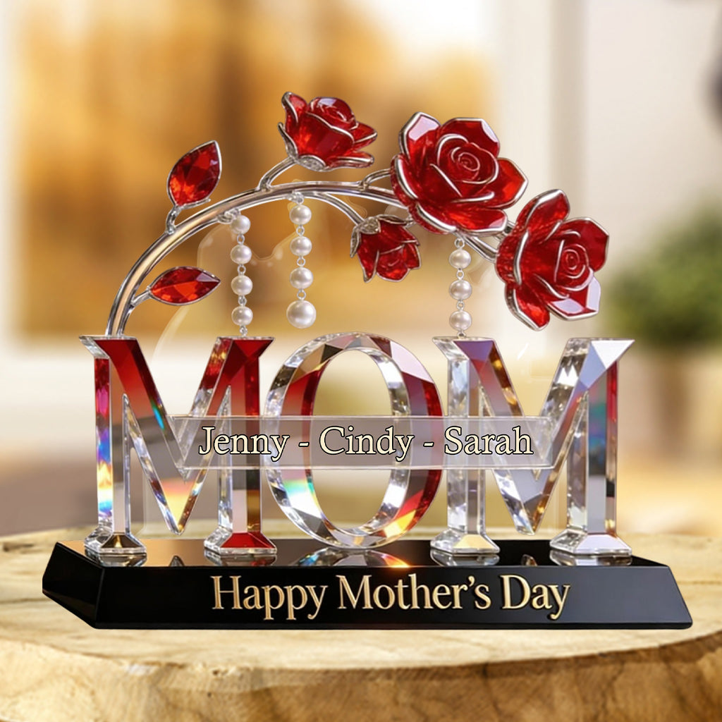 Mom Grandma Gift - Personalized Mother Custom Shaped Acrylic Plaque
