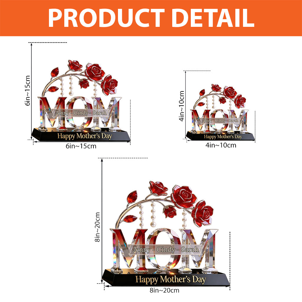 Mom Grandma Gift - Personalized Mother Custom Shaped Acrylic Plaque