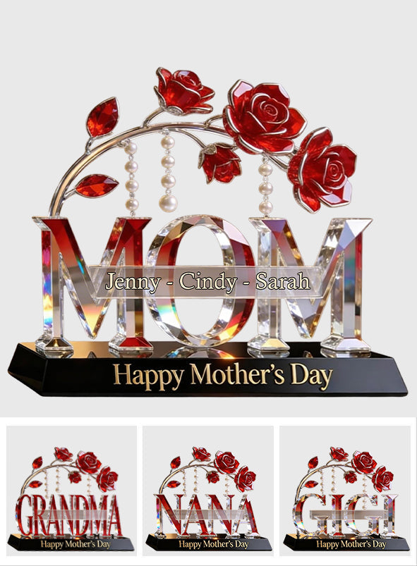 Mom Grandma Gift - Personalized Mother Custom Shaped Acrylic Plaque