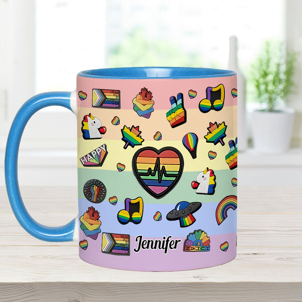 Pride Rainbow - Personalized LGBT Support Accent Mug